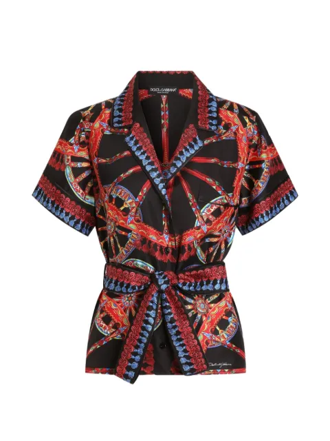 Dolce & Gabbana Carretto-print silk twill vanity shirt