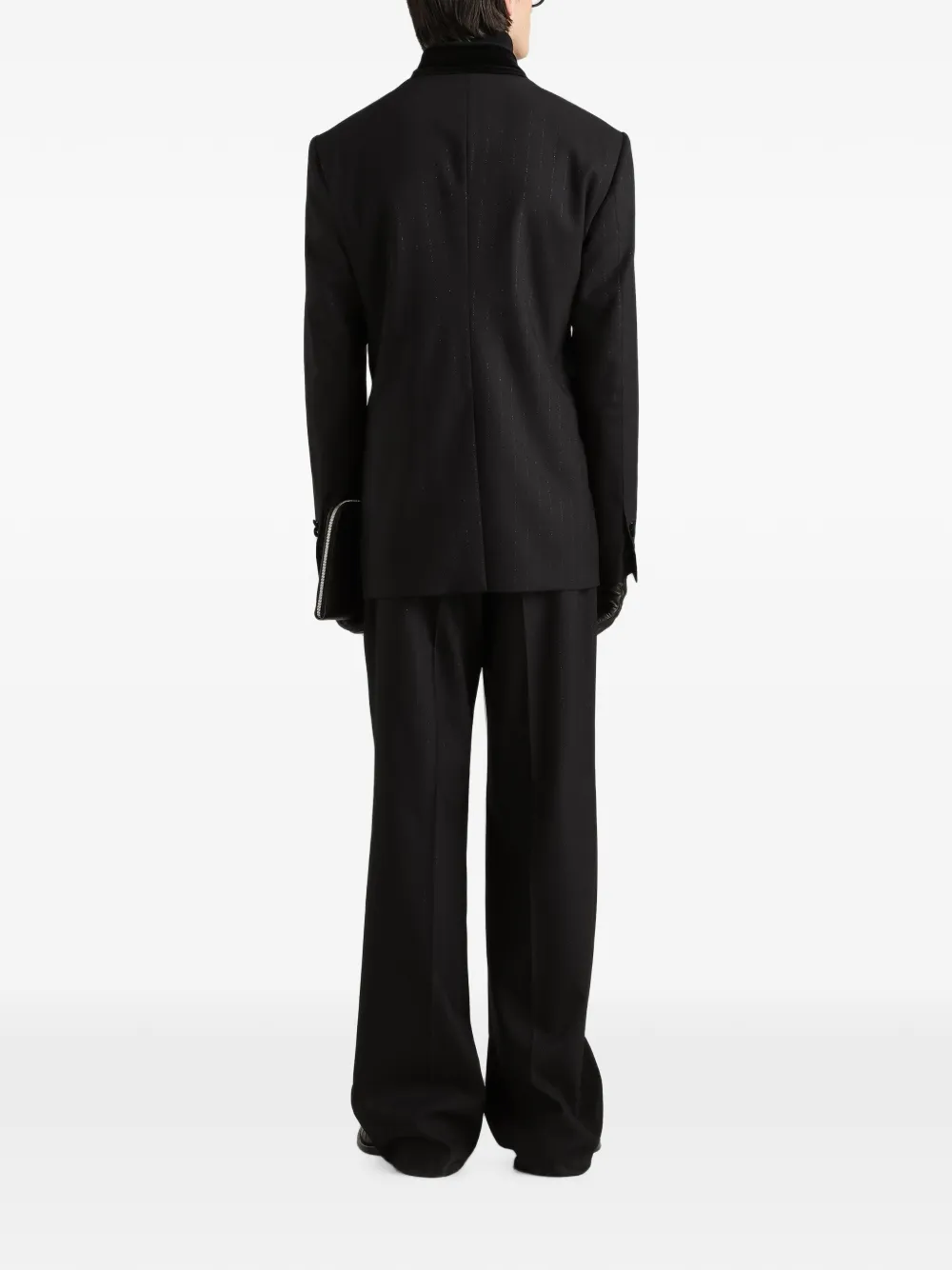 Dolce & Gabbana Wollen broek met krijtstreep Zwart