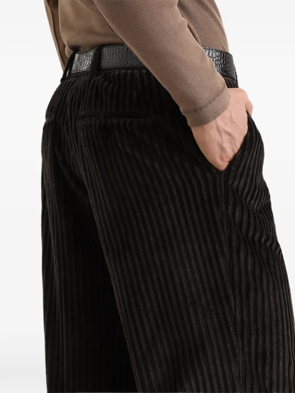 Dolce & Gabbana Ribfluwelen broek Bruin