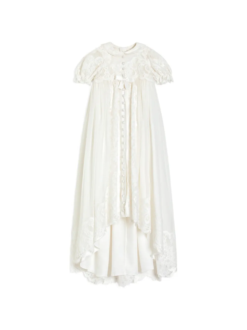 Dolce & Gabbana Kids Kurzärmeliges Chiffon-Maxikleid - Nude