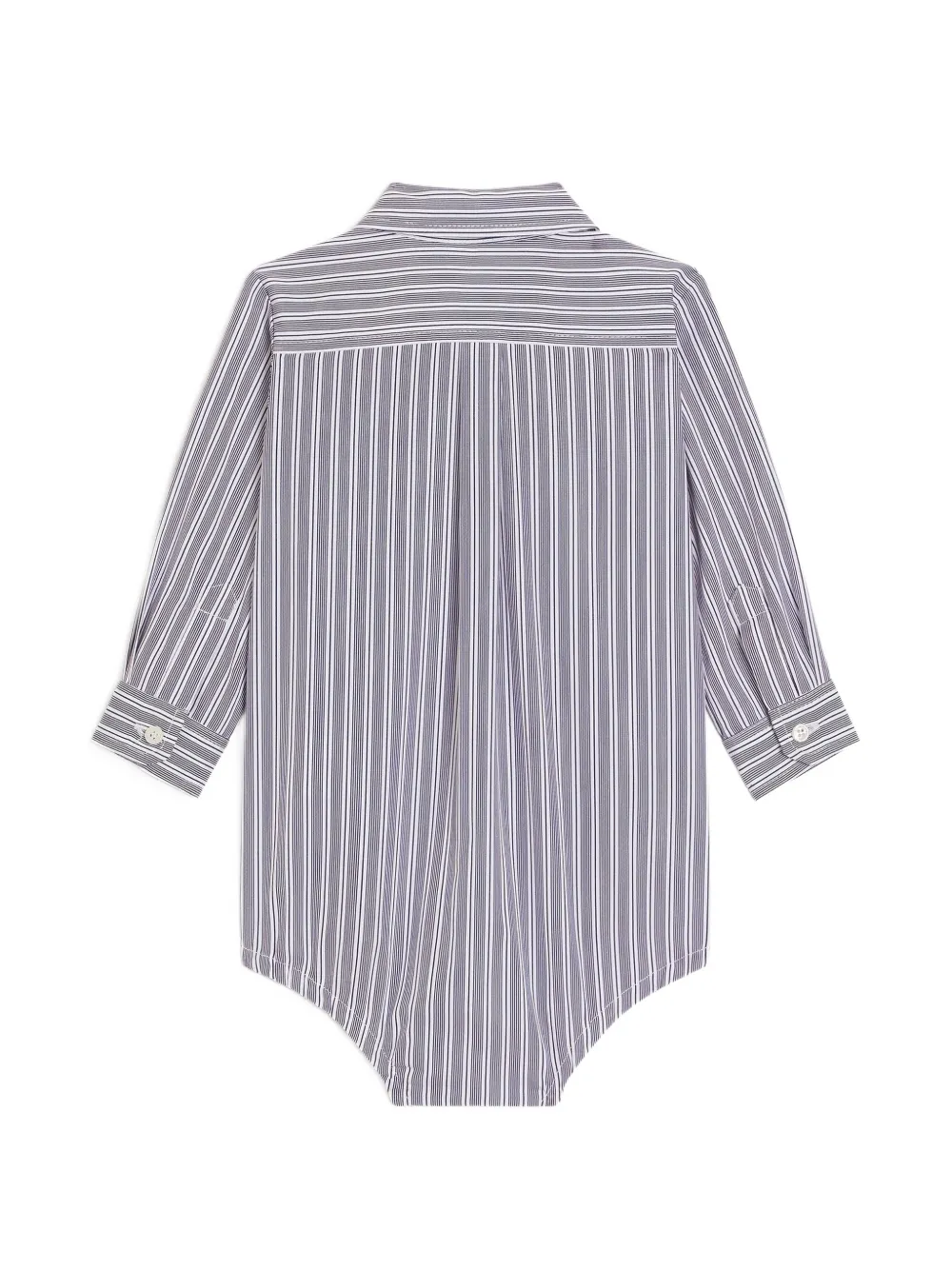 Dolce & Gabbana Kids Gestreepte popeline romper met patch Blauw