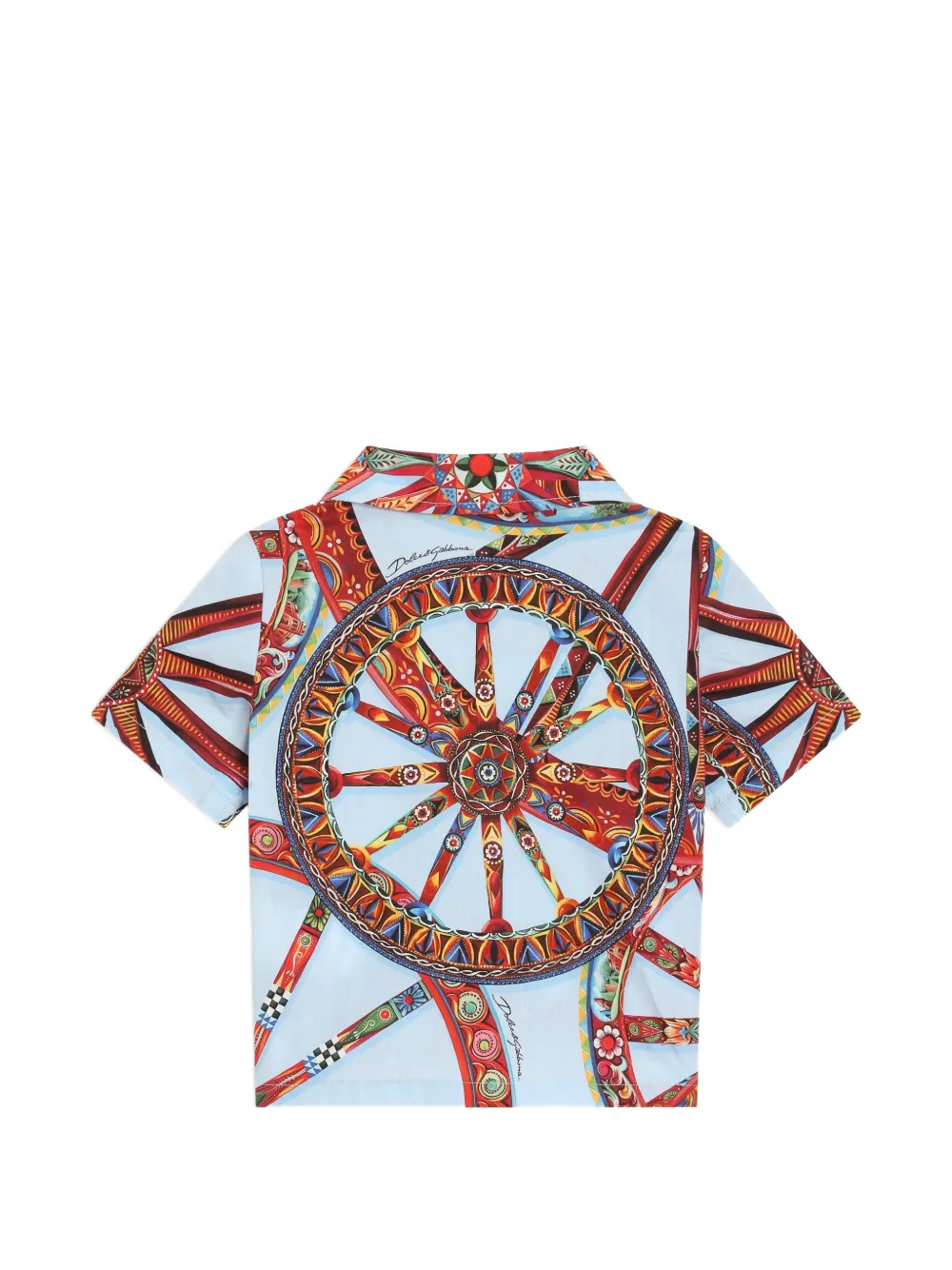 Dolce & Gabbana Kids Popeline blouse met print Blauw