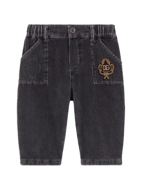Dolce & Gabbana Kids velvet trousers with patch