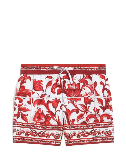 Dolce & Gabbana Kids majolica-print nylon boxer shorts