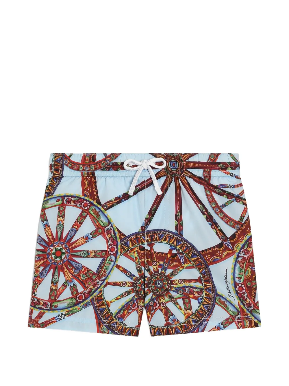 Dolce & Gabbana Kids Costume da bagno in nylon con stampa Carretto - Blu