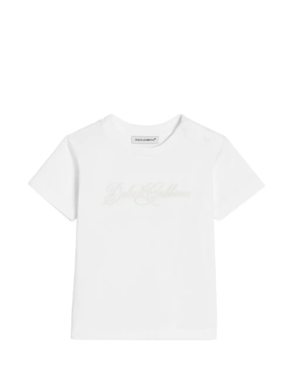 Dolce & Gabbana Kids T-shirt in jersey con logo - Bianco