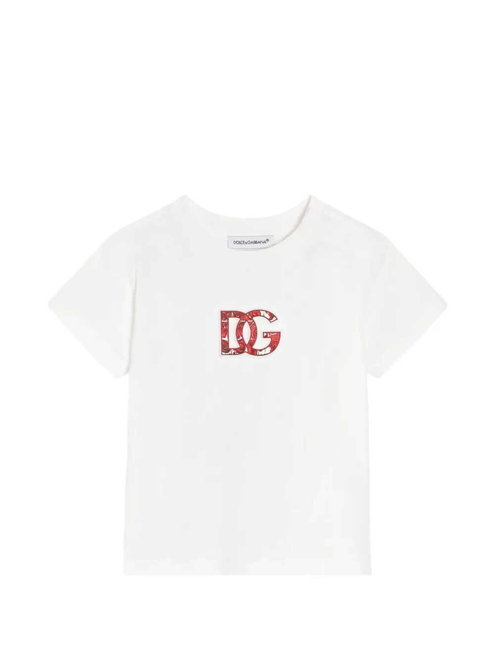 Dolce & Gabbana Kids T-shirt in jersey con logo goffrato - Bianco