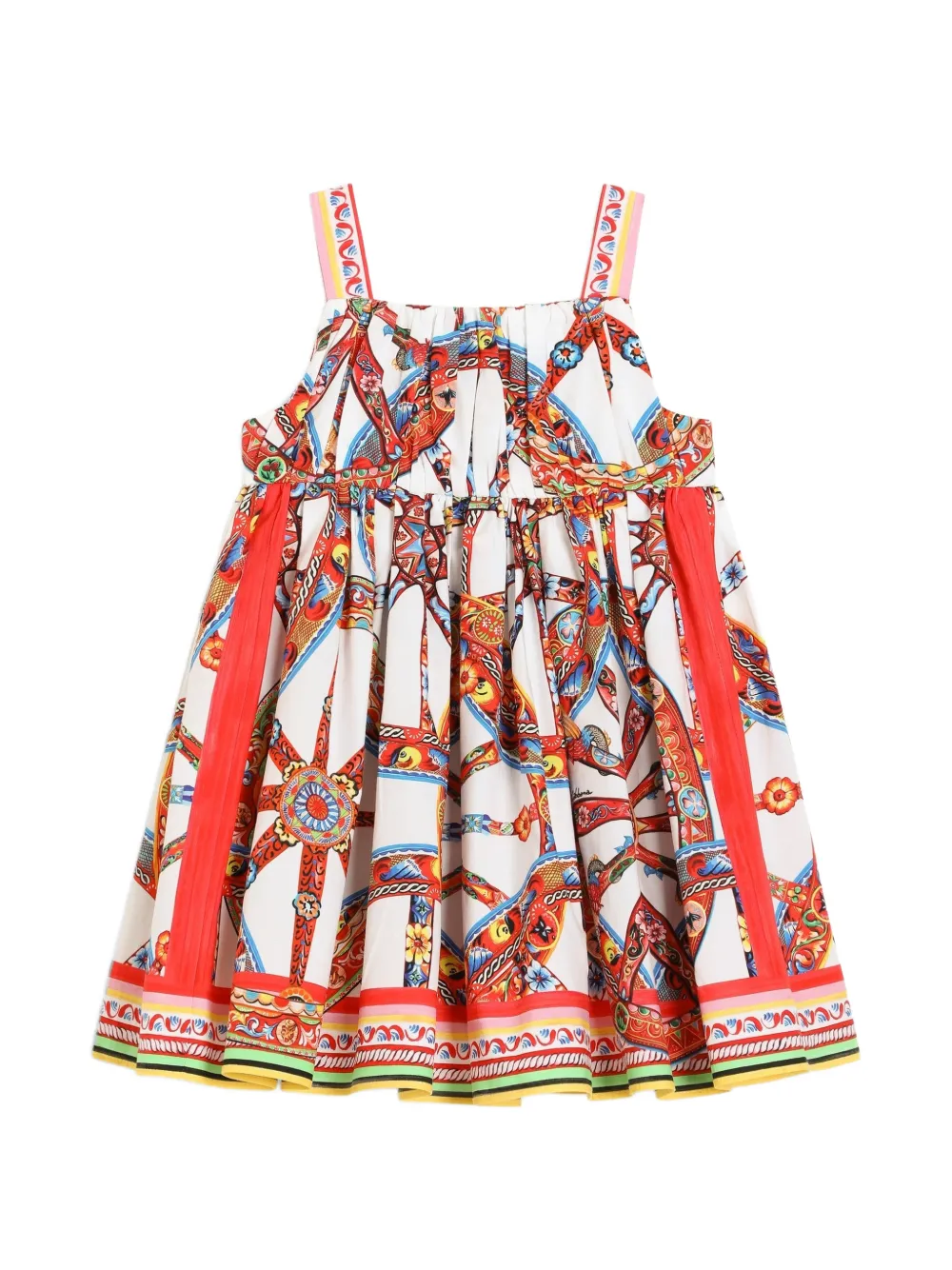 Dolce & Gabbana Kids Popeline jurk met print Wit
