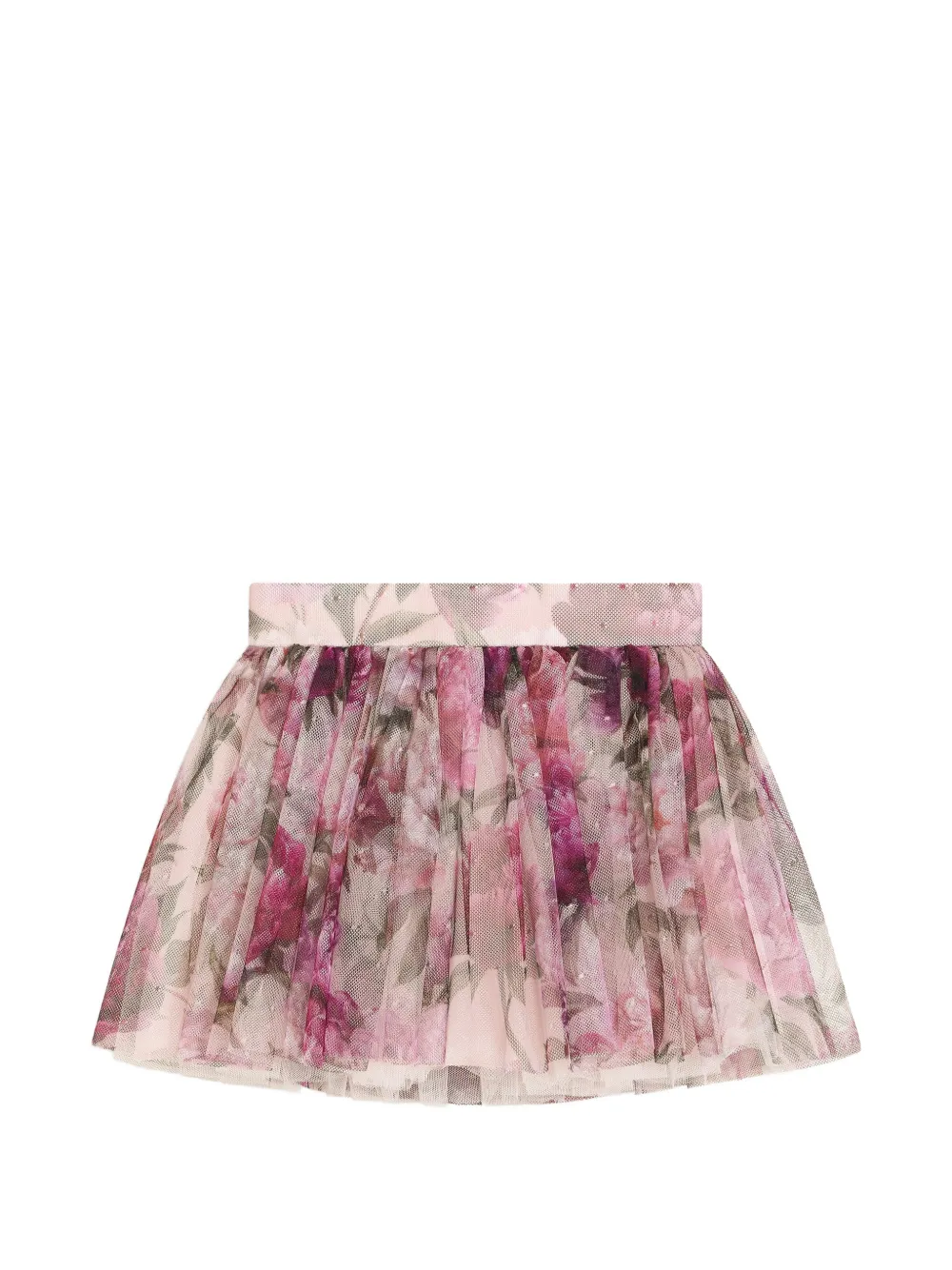 Dolce & Gabbana Kids Tulen rok met pioen-print Roze