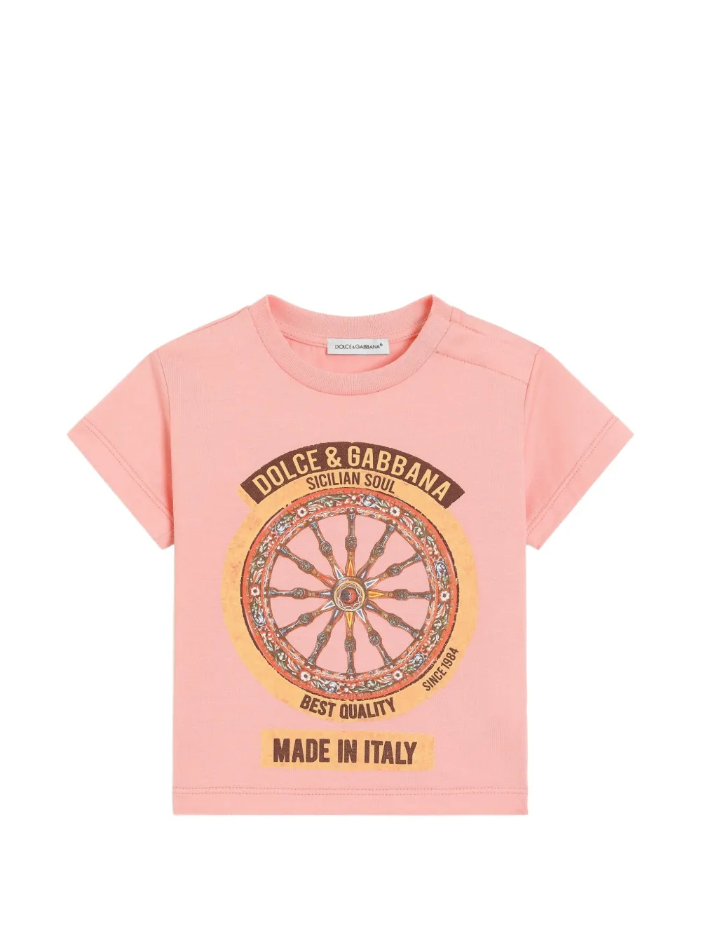 Dolce & Gabbana Kids Jersey-T-Shirt mit Print - Rosa
