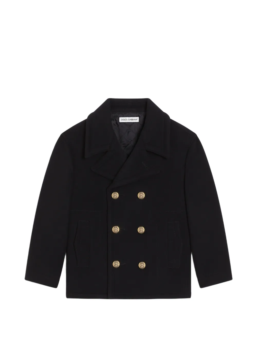 Dolce & Gabbana Kids Doppelreihiger Mantel - Blau