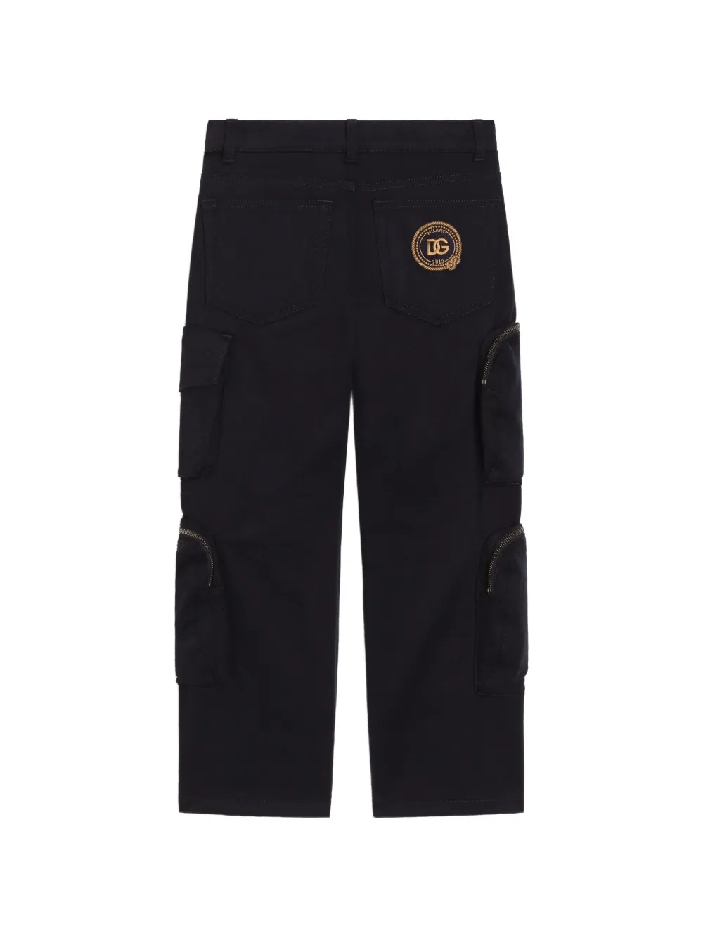 Dolce & Gabbana Kids Katoenen broek met 5 zakken Zwart