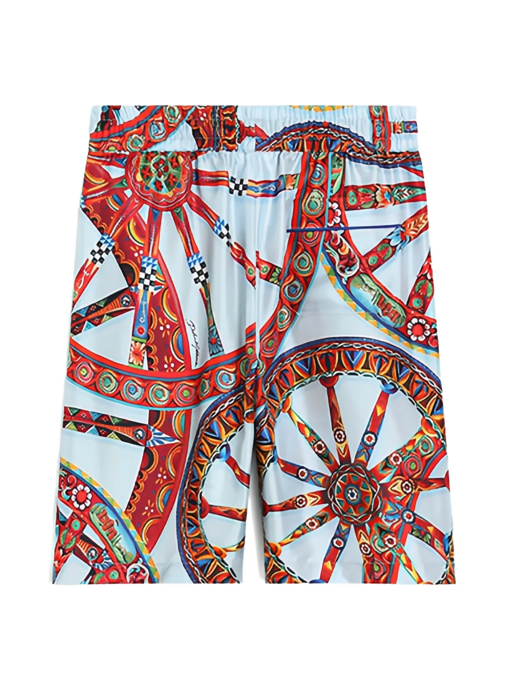 Dolce & Gabbana Kids Bermuda in twill con stampa Carretto - Blu