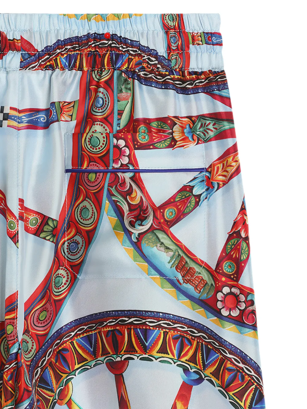 Dolce & Gabbana Kids Twill bermuda shorts met Carretto-print Blauw
