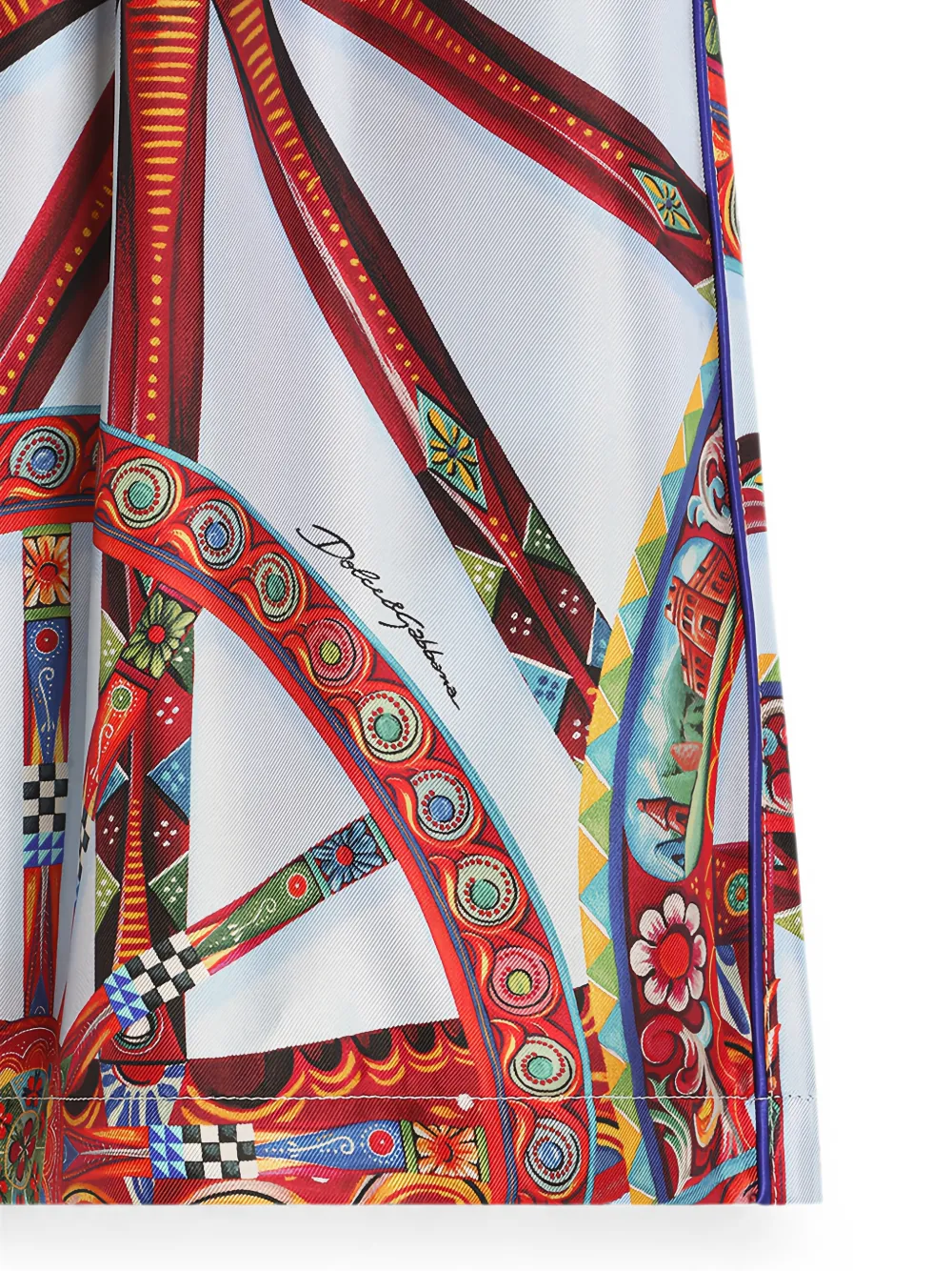 Dolce & Gabbana Kids Twill bermuda shorts met Carretto-print Blauw