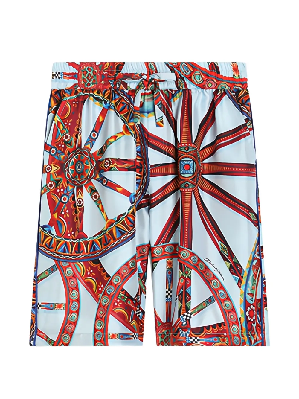 Dolce & Gabbana Kids Twill bermuda shorts met Carretto-print Blauw