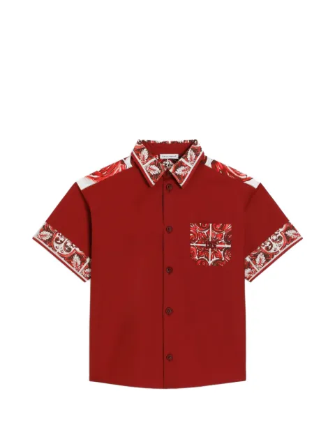 Dolce & Gabbana Kids  Majolica-print poplin shirt