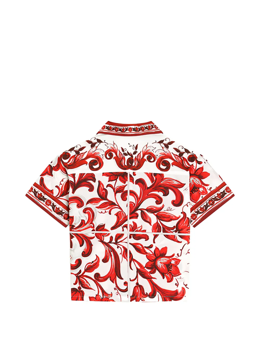 Dolce & Gabbana Kids Popeline shirt met Majolica-print Wit
