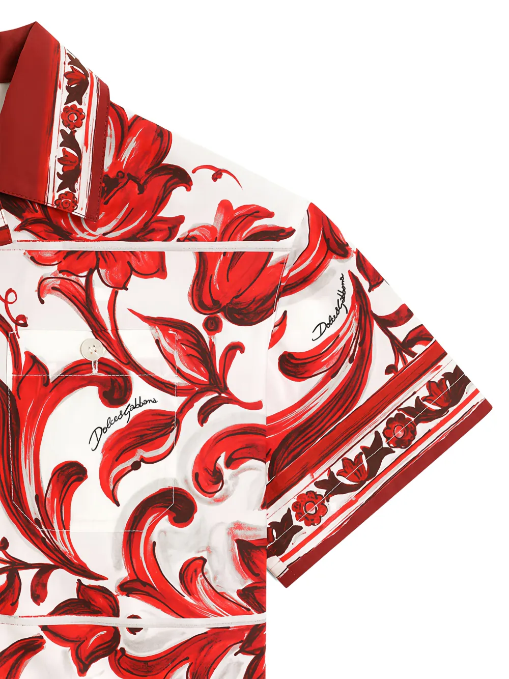 Dolce & Gabbana Kids Popeline shirt met Majolica-print Wit