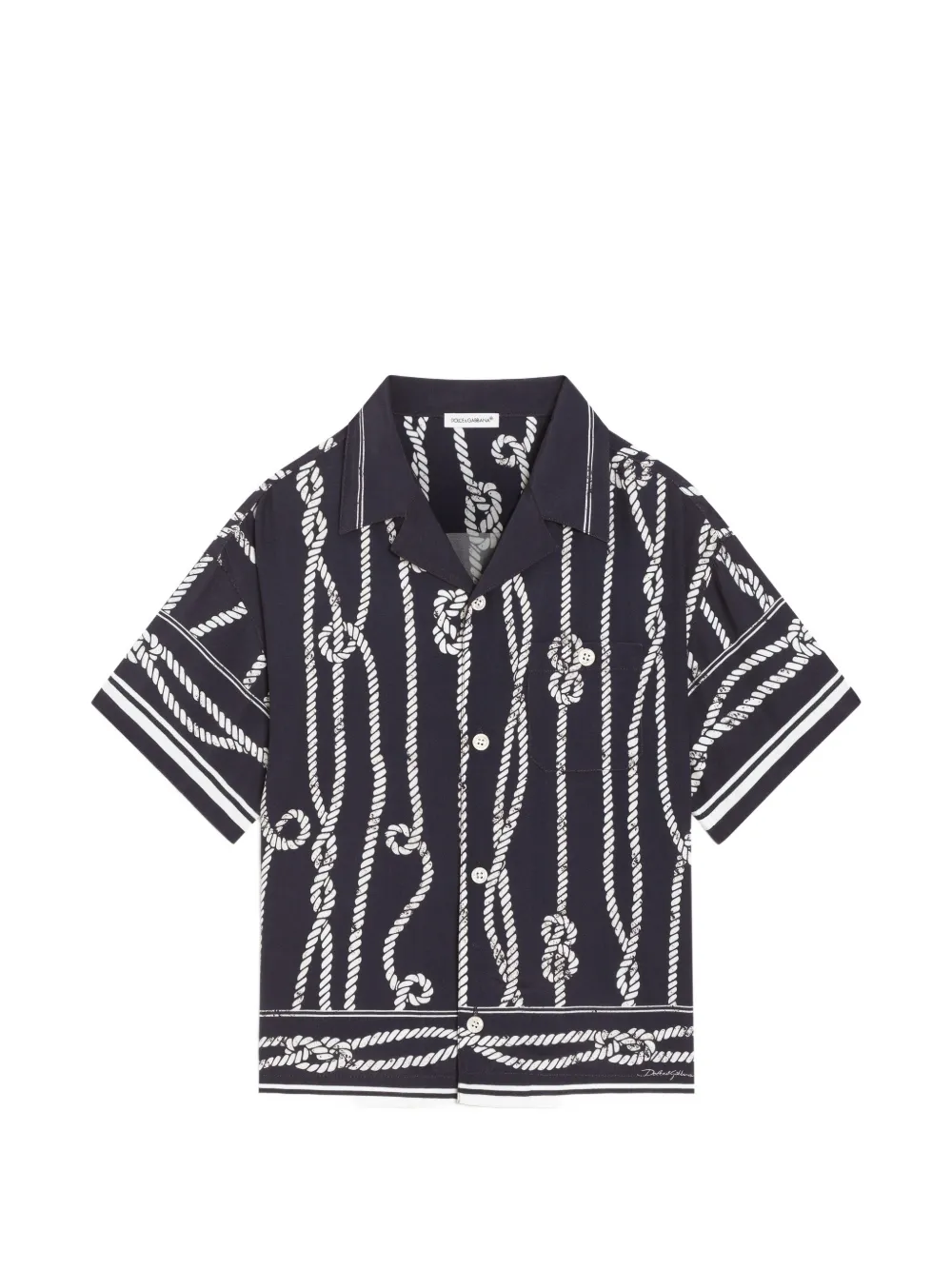 Dolce & Gabbana Kids Camicia con stampa Marina - Blu