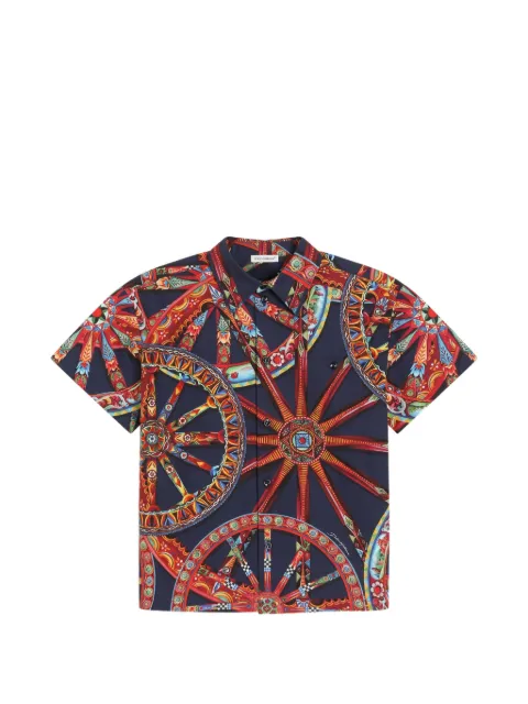 Dolce & Gabbana Kids Carretto-print poplin shirt