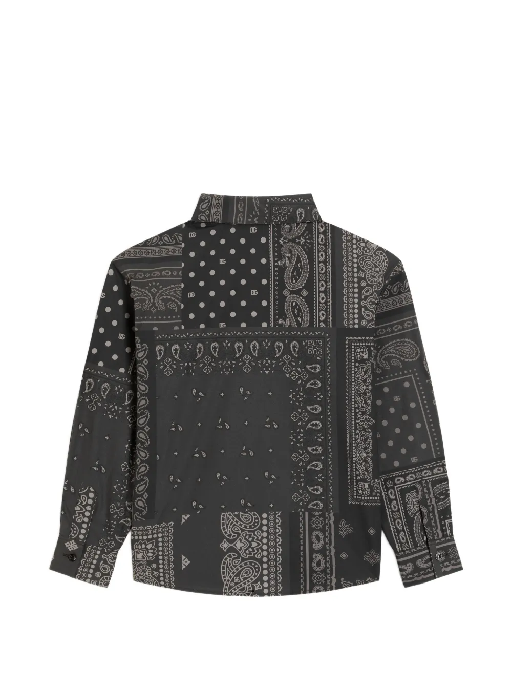 Dolce & Gabbana Kids Popeline shirt met bandana-print Blauw