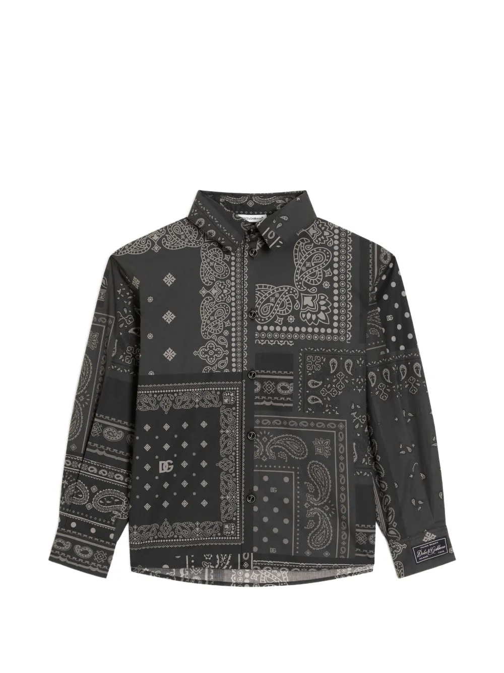 Dolce & Gabbana Kids Popeline-Hemd mit Bandana-Print - Blau