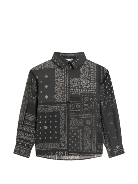 Dolce & Gabbana Kids bandana-print poplin shirt