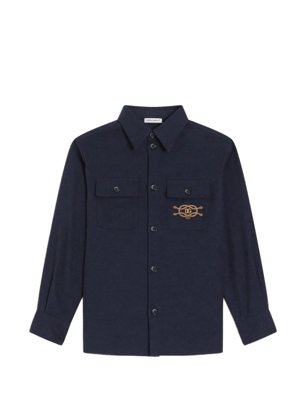 Dolce & Gabbana Kids Meliertes Flanellhemd - Blau