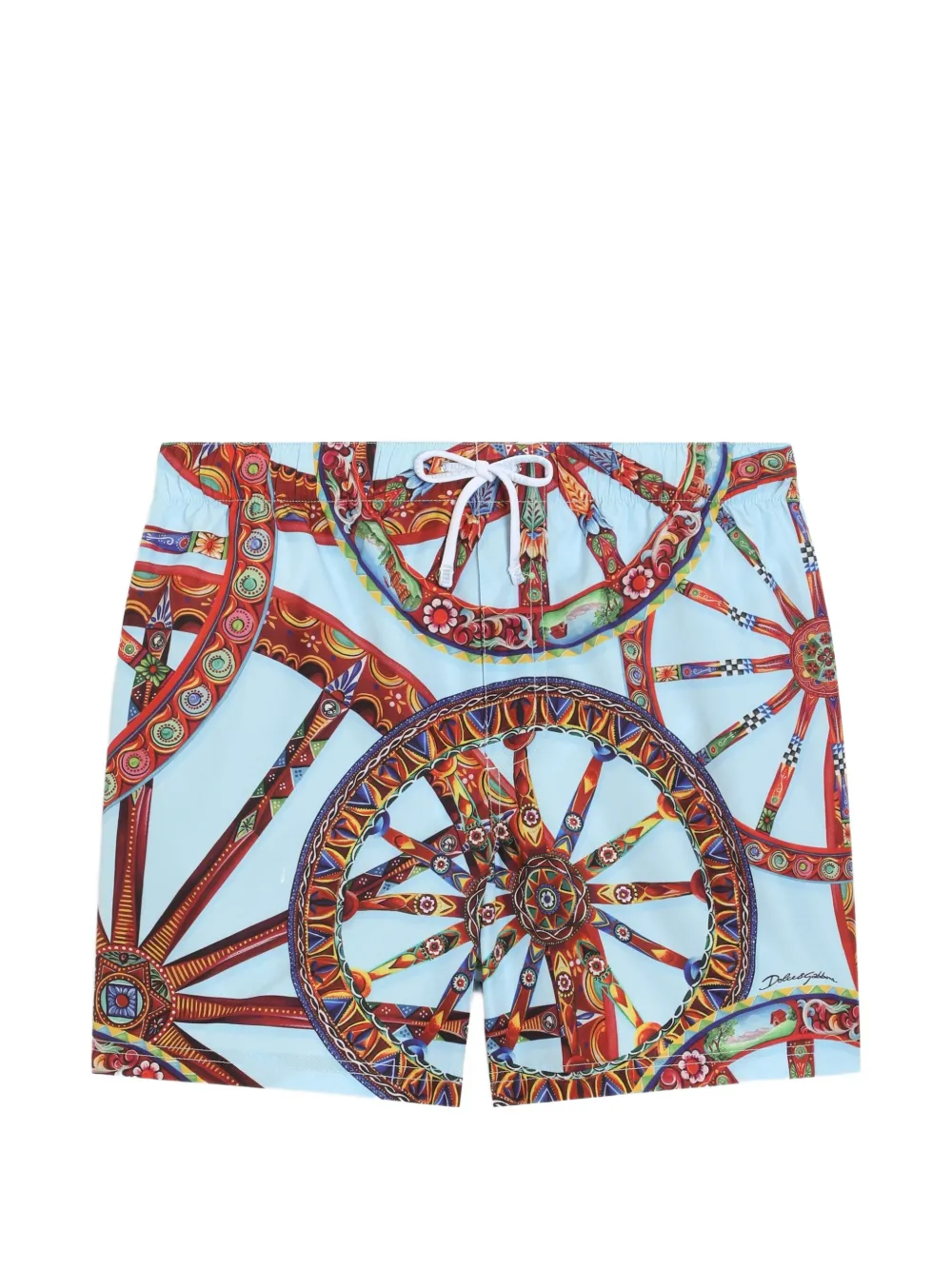Dolce & Gabbana Kids Costume da bagno in nylon con stampa Carretto - Blu