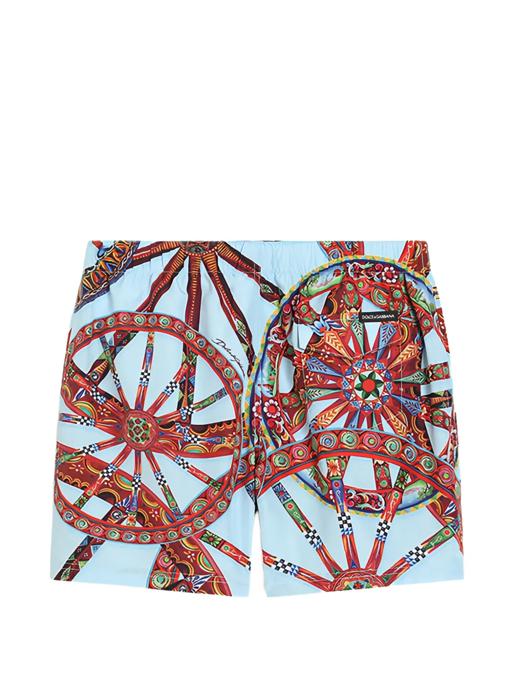 Dolce & Gabbana Kids Nylon zwembroek met Carretto-print Blauw