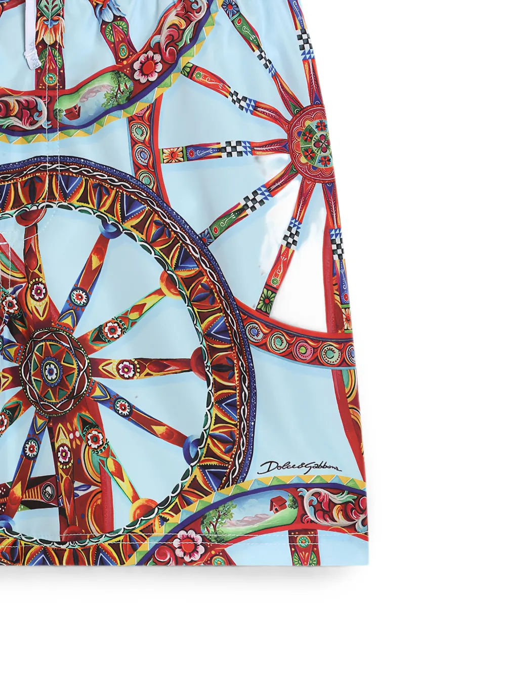 Dolce & Gabbana Kids Nylon zwembroek met Carretto-print Blauw