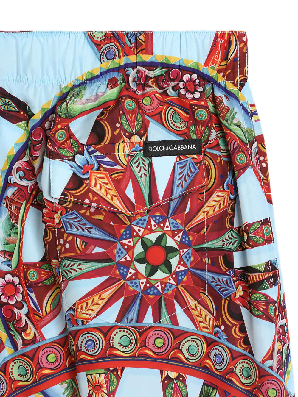 Dolce & Gabbana Kids Nylon zwembroek met Carretto-print Blauw
