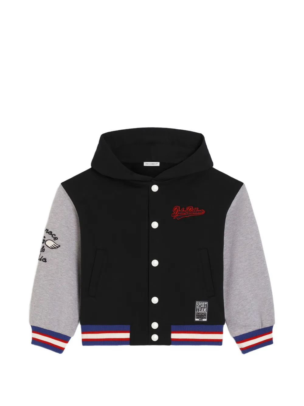 Dolce & Gabbana Kids Felpa in cotone con applicazione - Nero