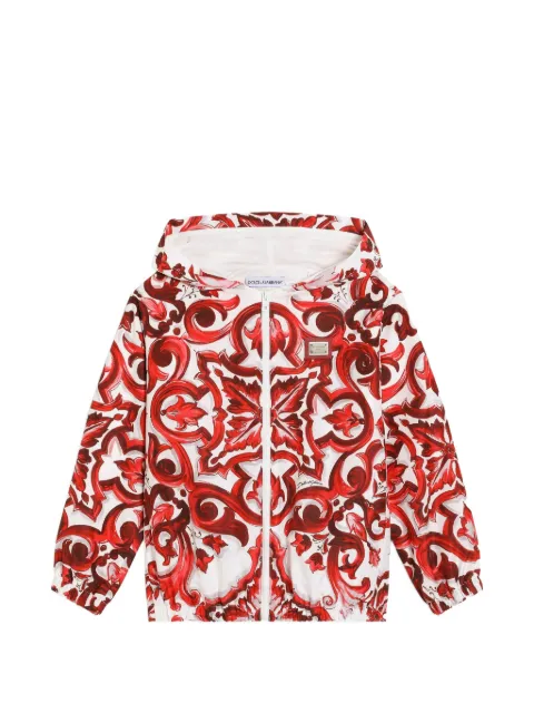 Dolce & Gabbana Kids Majolica-print canvas windbreaker