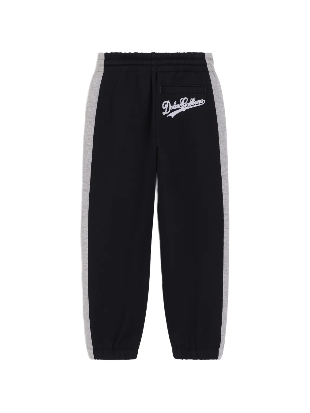 Dolce & Gabbana Kids Fleece broek met logo Blauw