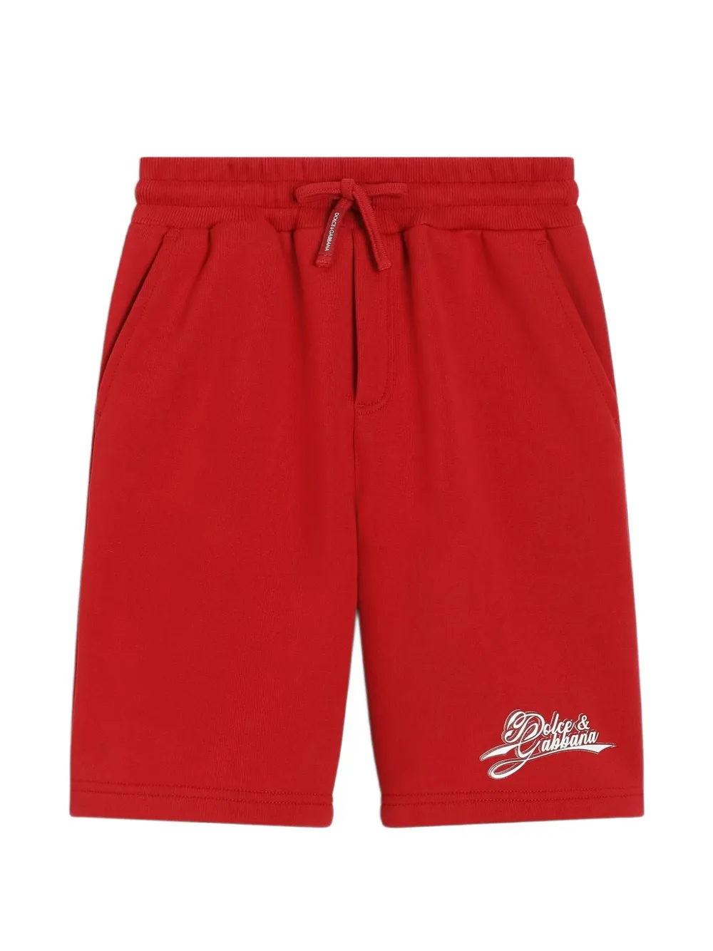 Dolce & Gabbana Kids Fleece-Bermudas mit Logo - Rot