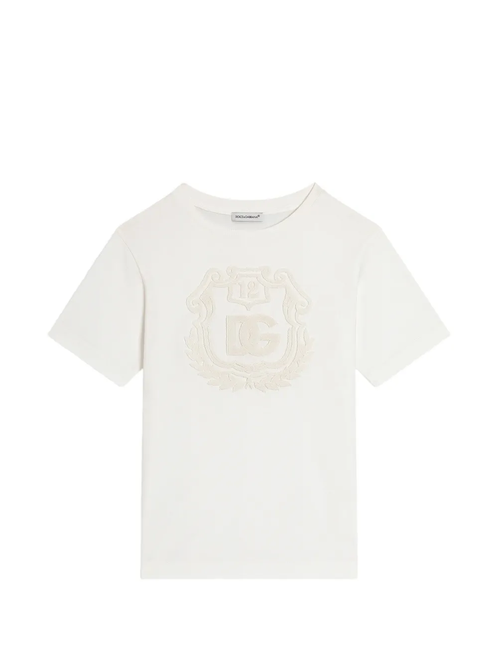 Dolce & Gabbana Kids T-shirt in jersey con logo - Bianco