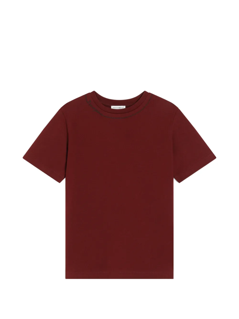 Dolce & Gabbana Kids T-shirt in jersey con logo - Rosso
