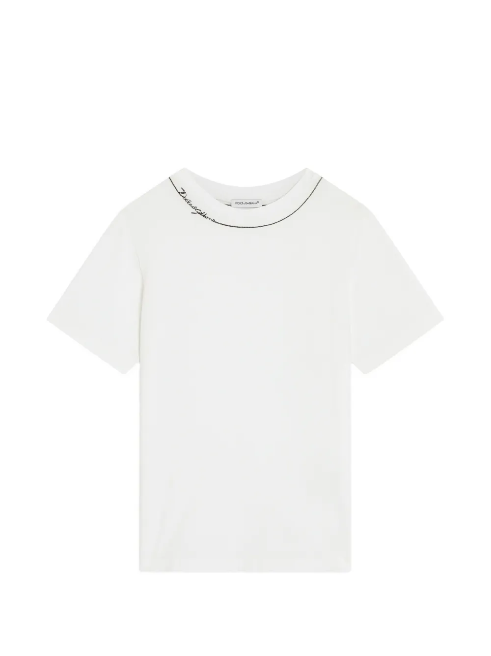 Dolce & Gabbana Kids T-shirt in jersey con logo - Bianco