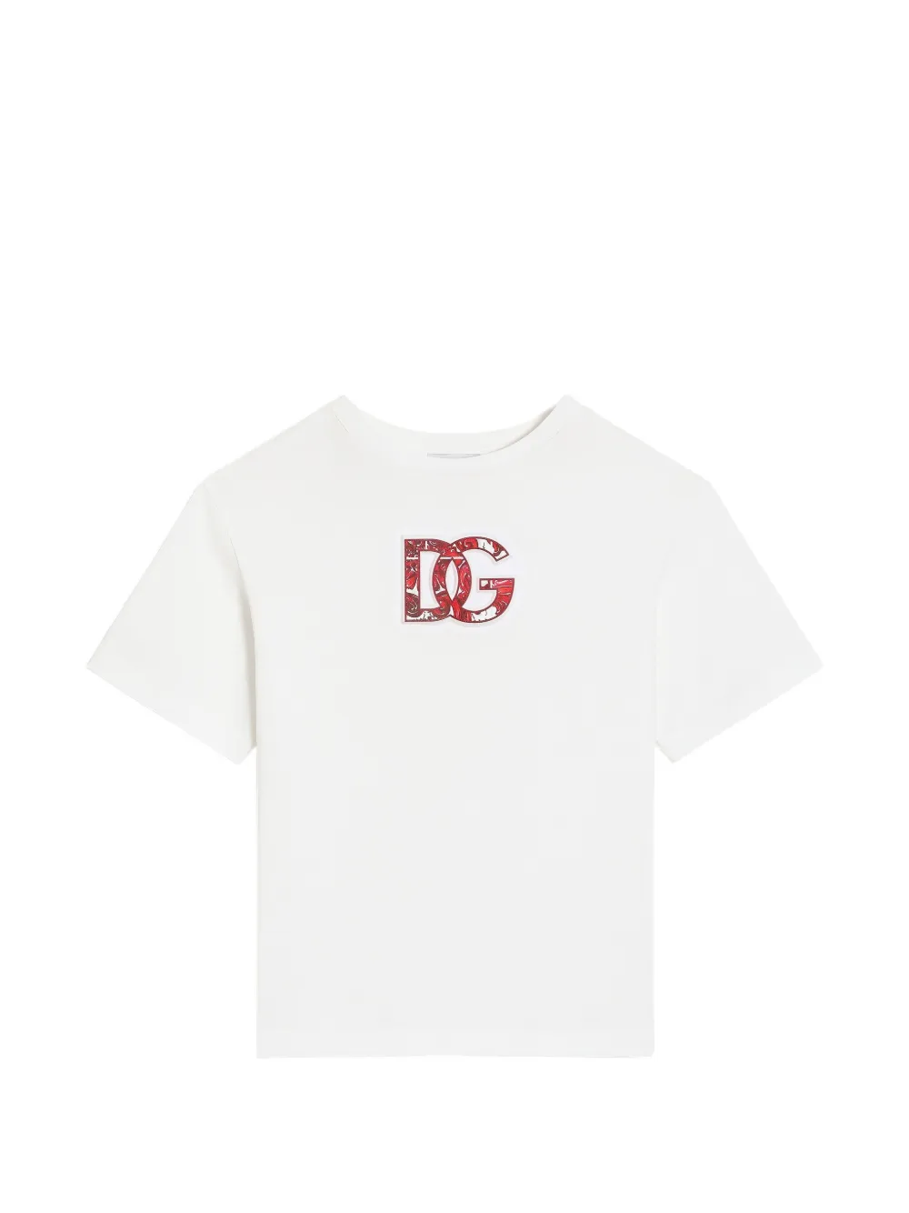 Dolce & Gabbana Kids jersey T-shirt with embossed logo - Bianco