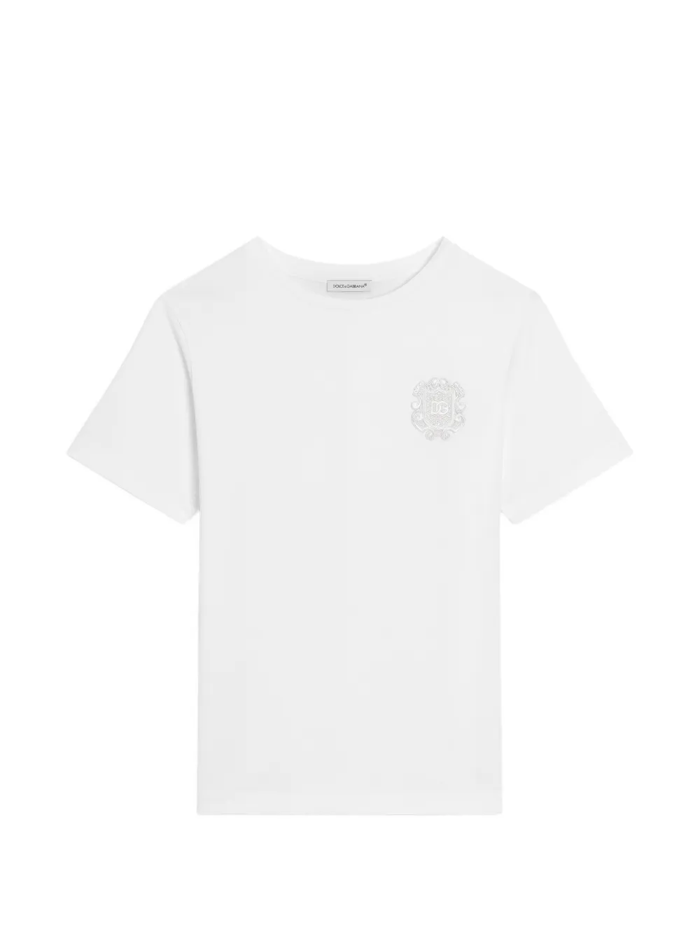 Dolce & Gabbana Kids jersey T-shirt with patch - Bianco