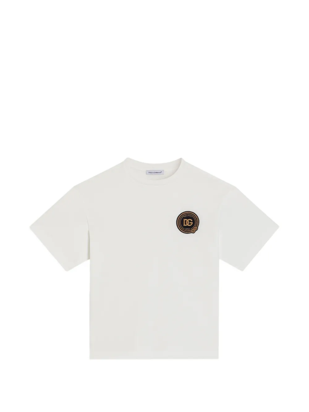 Dolce & Gabbana Kids T-shirt in jersey con applicazione - Toni neutri