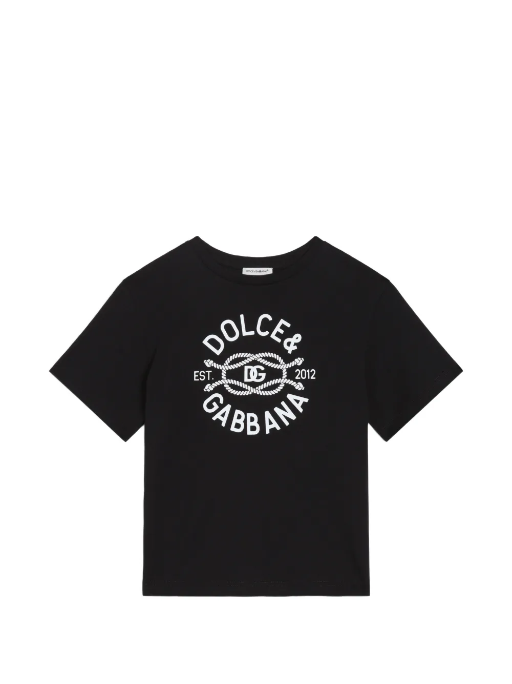 Dolce & Gabbana Kids T-shirt in cotone con logo - Nero