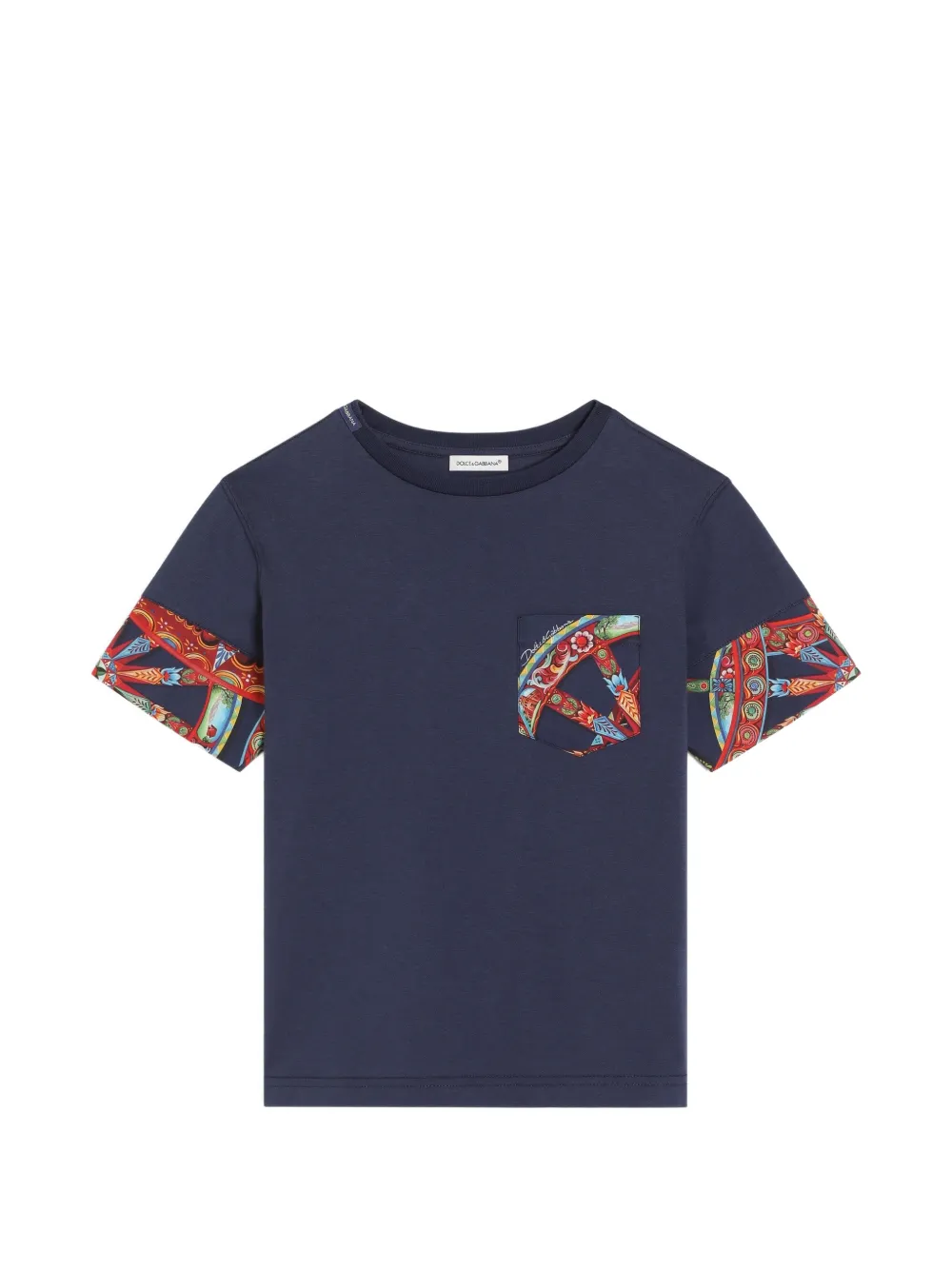 Dolce & Gabbana Kids T-shirt in jersey con stampa Carretto - Blu