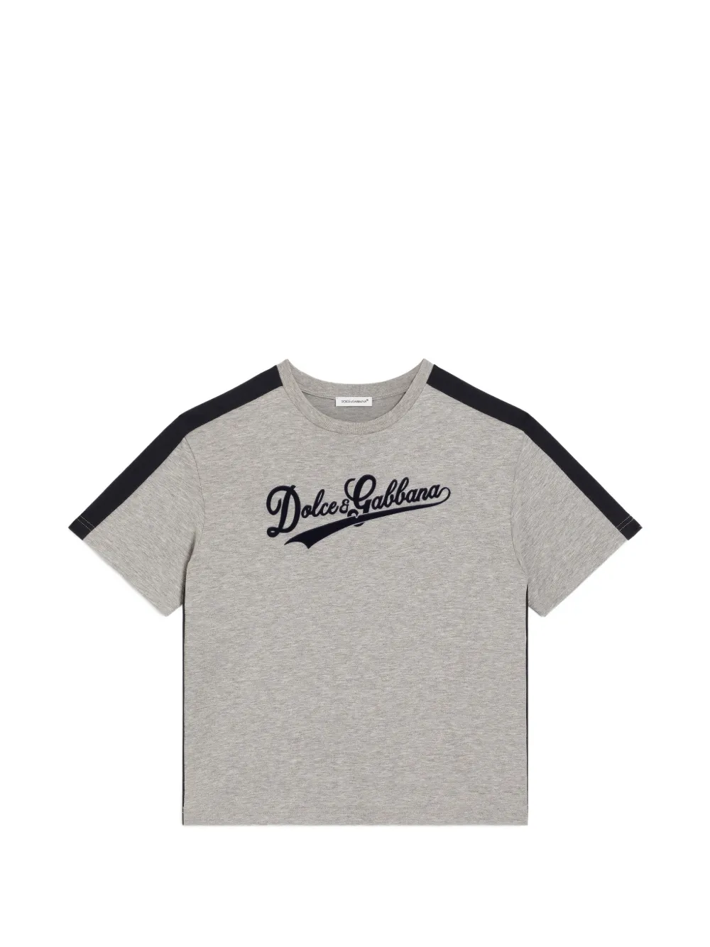 Dolce & Gabbana Kids T-shirt in jersey con logo - Grigio