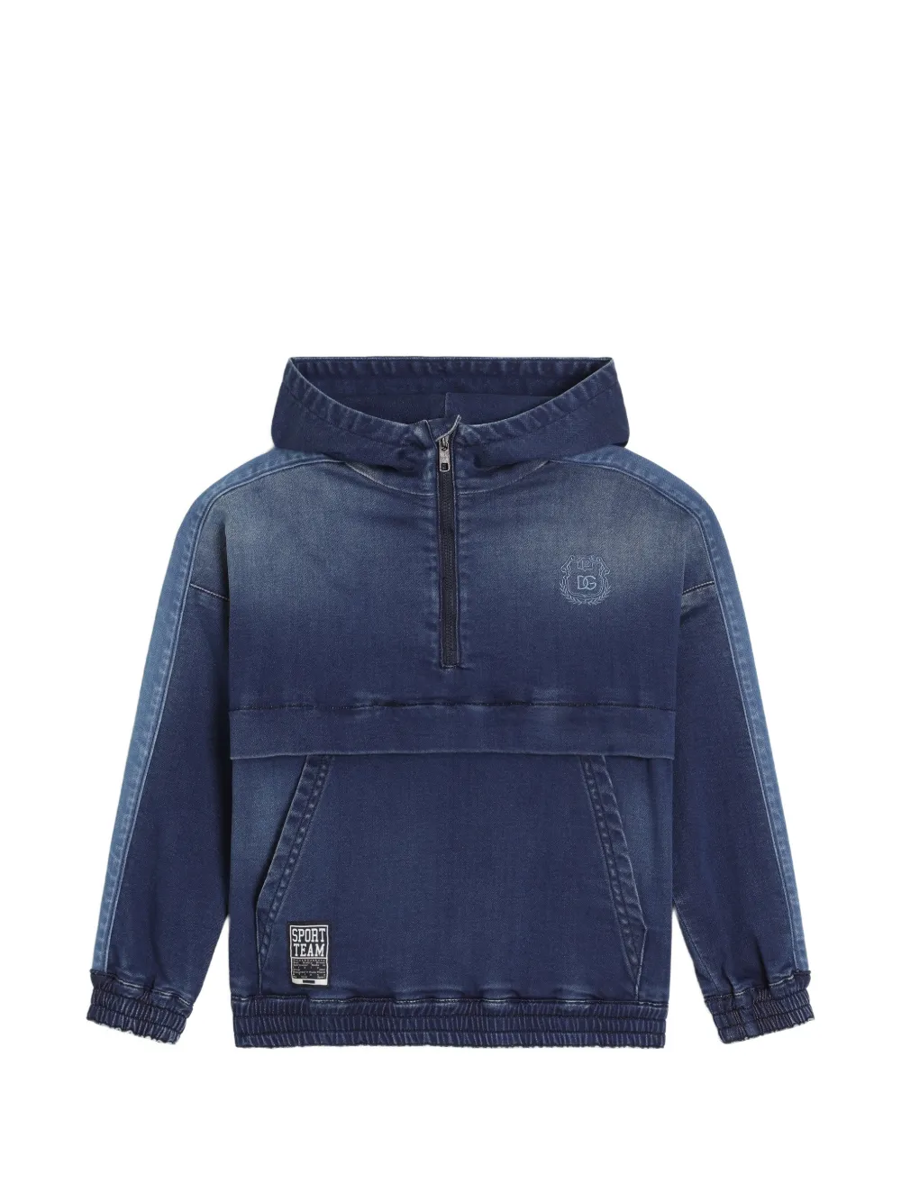 Dolce & Gabbana Kids Felpa denim con ricamo - Blu