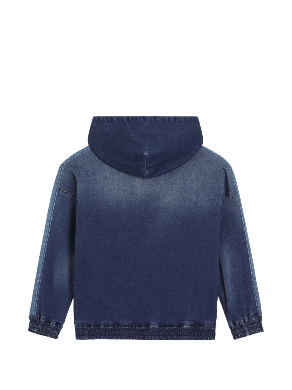 Dolce & Gabbana Kids Denim hoodie met borduurwerk Blauw