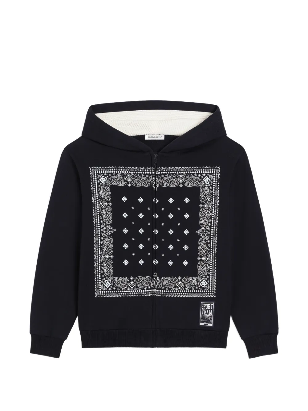 Dolce & Gabbana Kids Felpa in cotone con stampa bandana - Blu