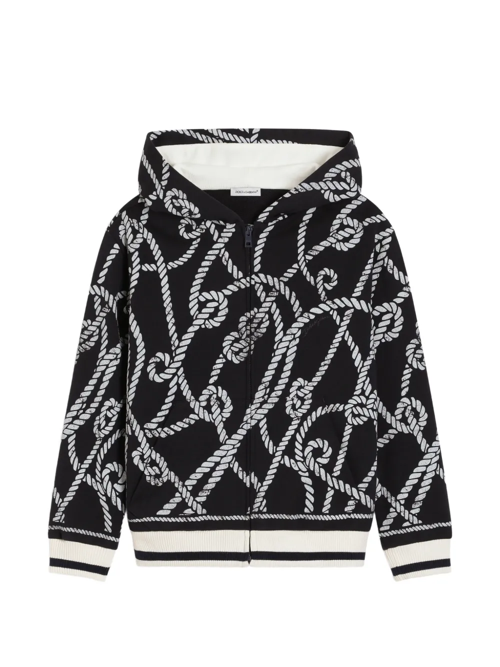 Dolce & Gabbana Kids Baumwoll-Sweatshirt mit Marina-Print - Schwarz
